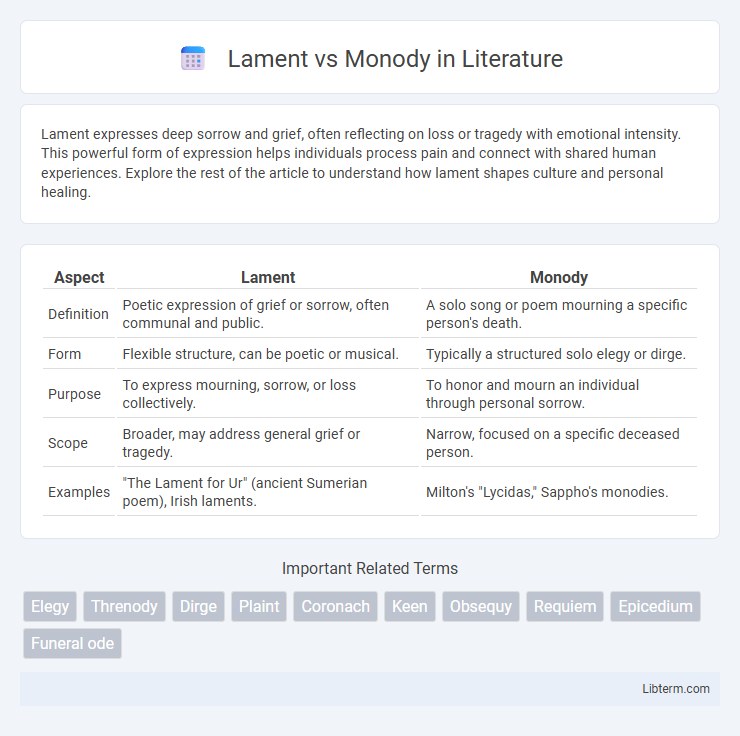 Monody vs Lament in Literature - What is The Difference?