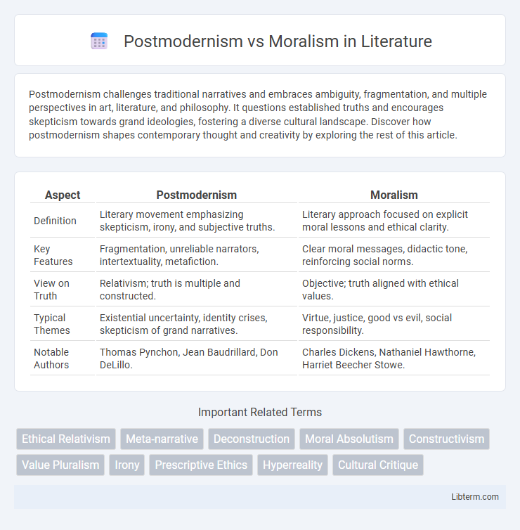Moralism vs Postmodernism in Literature - What is The Difference?