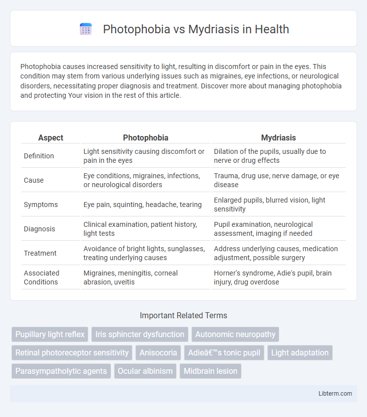Mydriasis vs Photophobia in Health - What is The Difference?