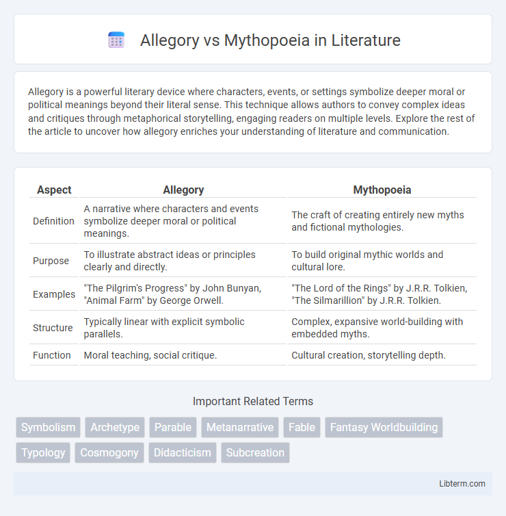 Mythopoeia vs Allegory in Literature - What is The Difference?