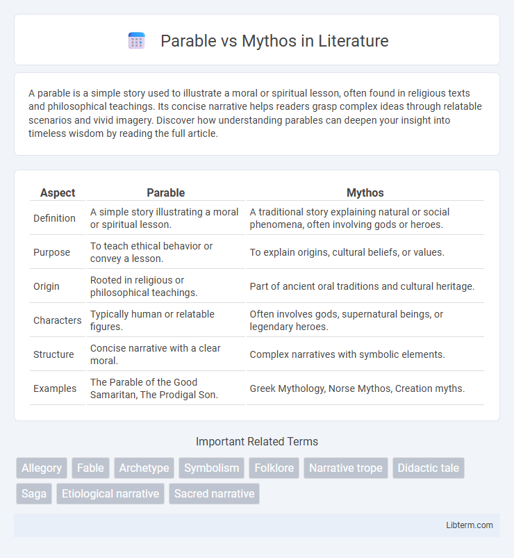 Mythos vs Parable in Literature - What is The Difference?