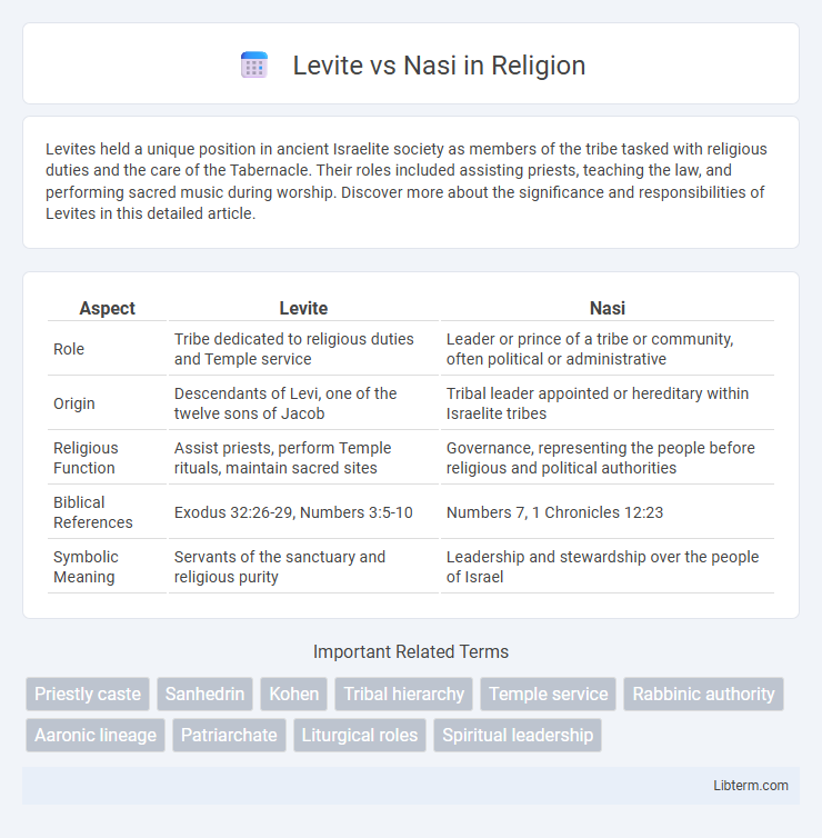 Nasi vs Levite in Religion - What is The Difference?