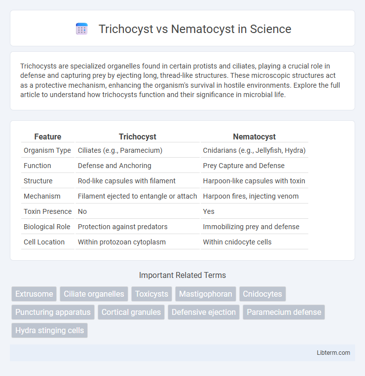 Nematocyst vs Trichocyst in Science - What is The Difference?