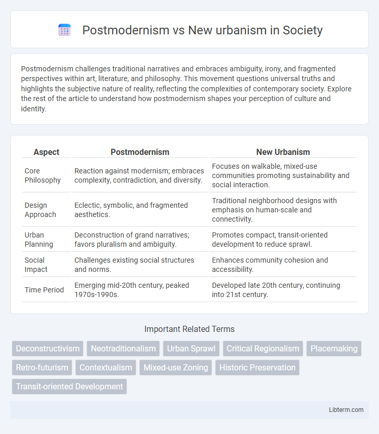 New urbanism vs Postmodernism in Society - What is The Difference?