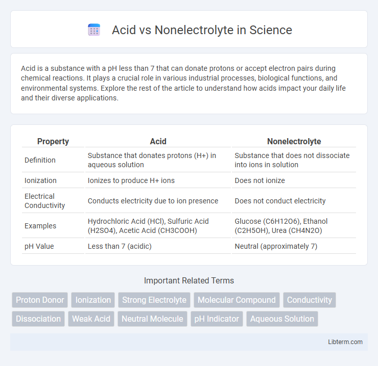 Nonelectrolyte vs Acid in Science - What is The Difference?
