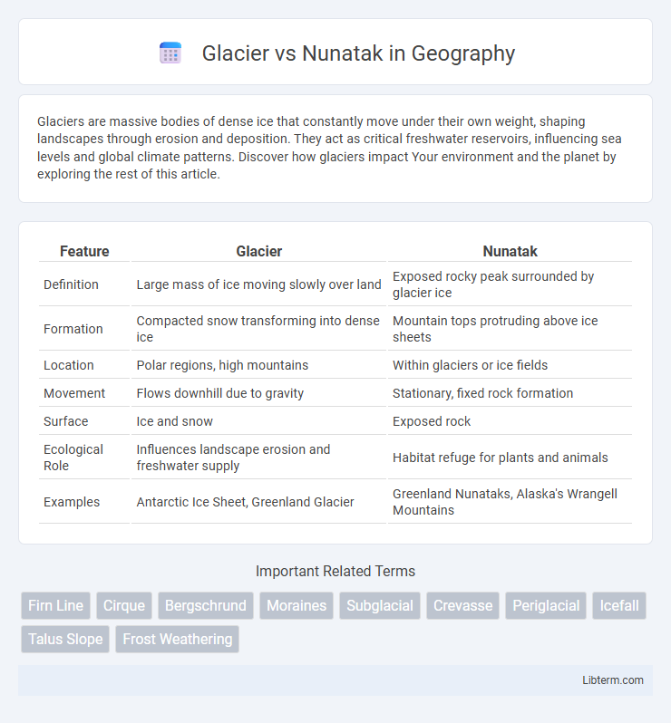 Nunatak vs Glacier in Geography - What is The Difference?