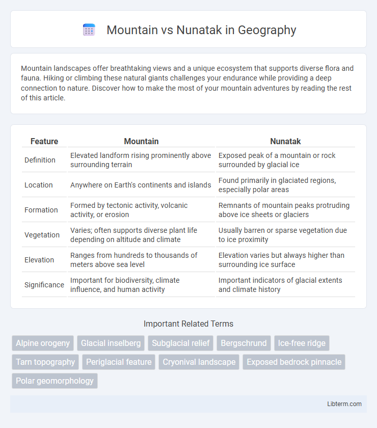 Nunatak vs Mountain in Geography - What is The Difference?