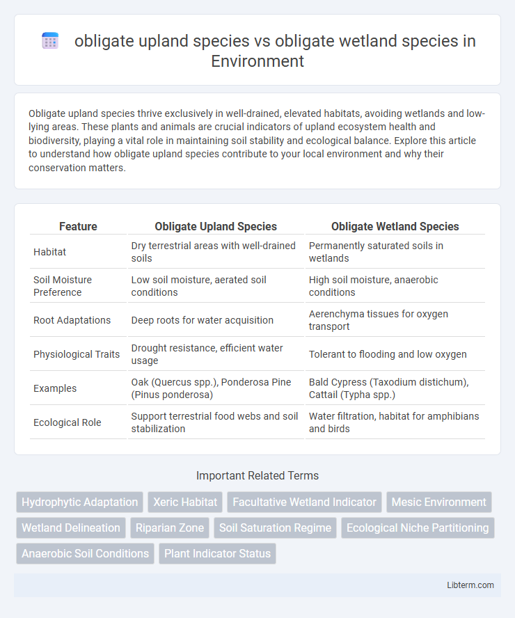 obligate wetland species vs obligate upland species in Environment - What is The Difference?