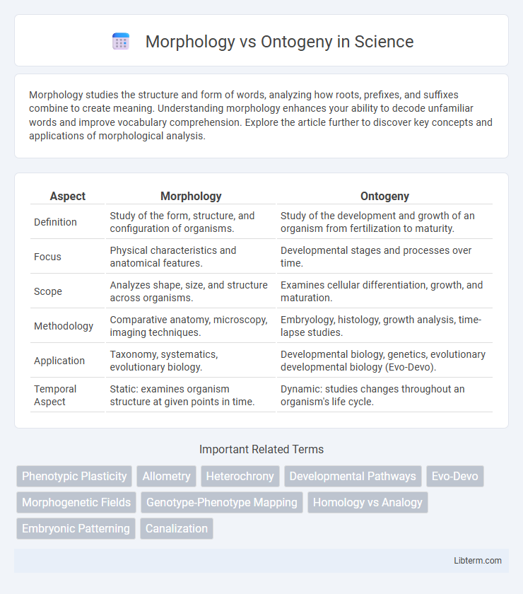 Ontogeny vs Morphology in Science - What is The Difference?