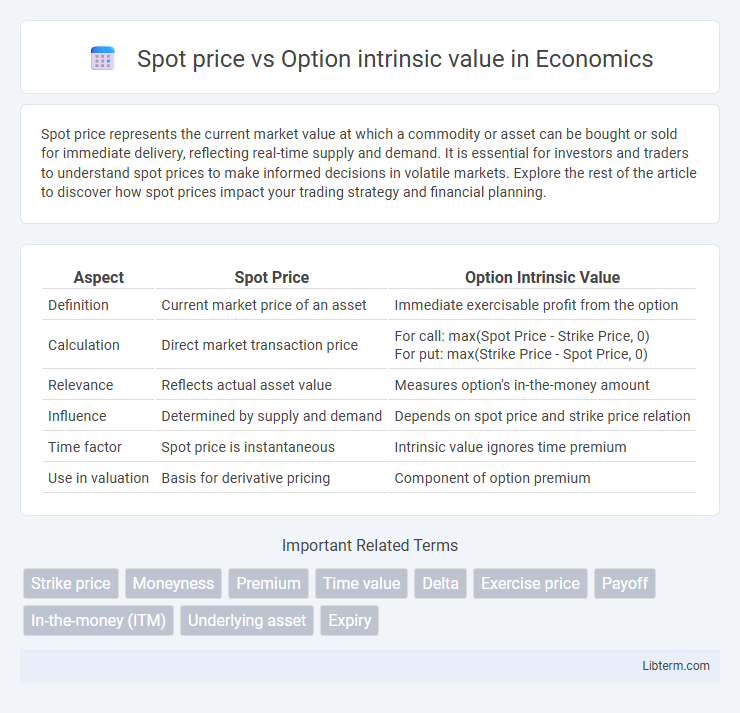 Option intrinsic value vs Spot price in Economics - What is The Difference?