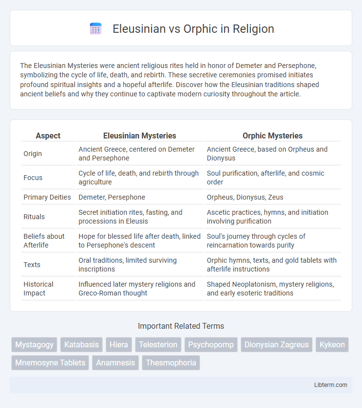Orphic vs Eleusinian in Religion - What is The Difference?