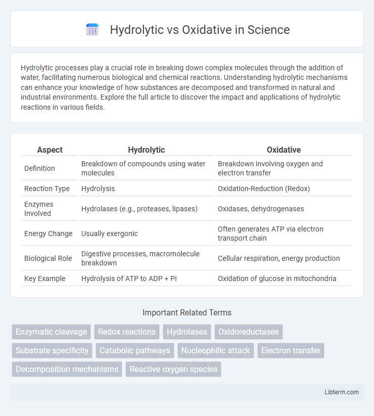 Oxidative vs Hydrolytic in Science - What is The Difference?