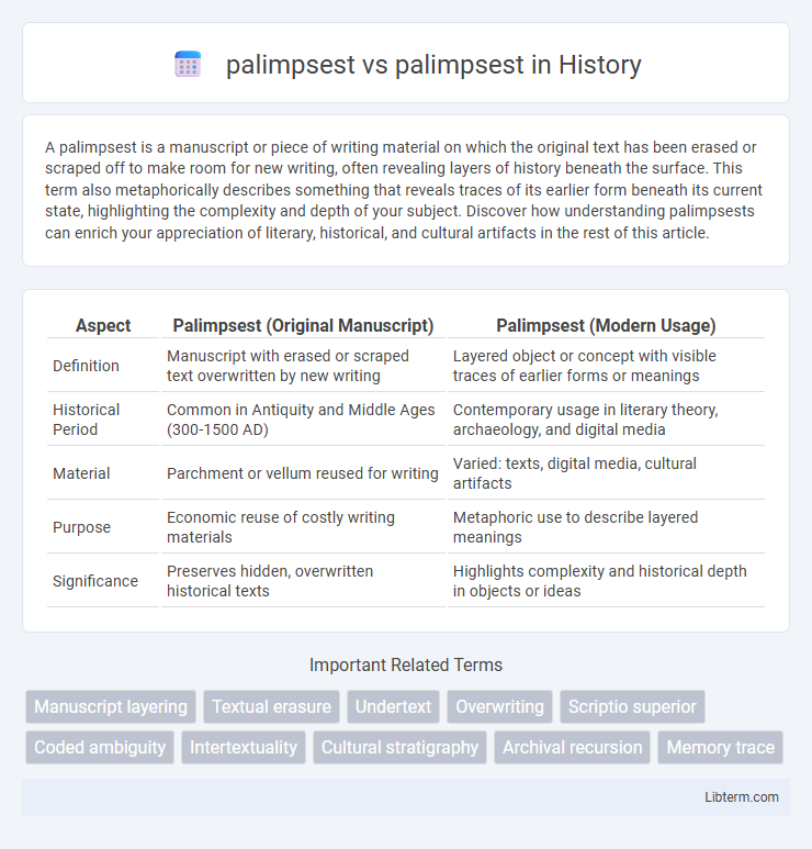 palimpsest vs palimpsest in History - What is The Difference?