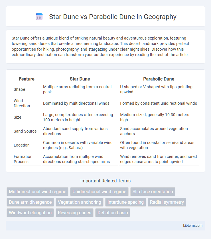 Parabolic Dune vs Star Dune in Geography - What is The Difference?
