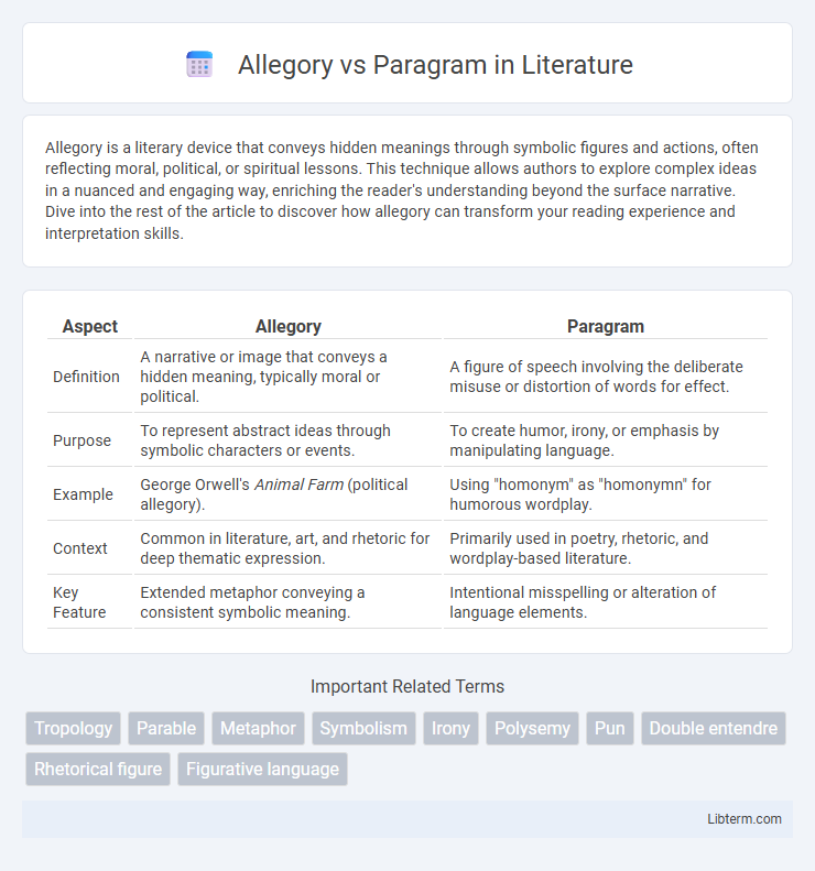 Paragram vs Allegory in Literature - What is The Difference?