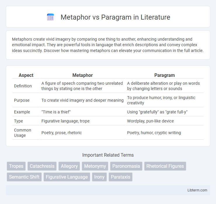 Paragram vs Metaphor in Literature - What is The Difference?