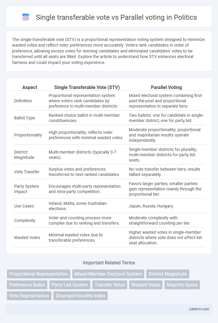 Parallel voting vs Single transferable vote in Politics - What is The Difference?