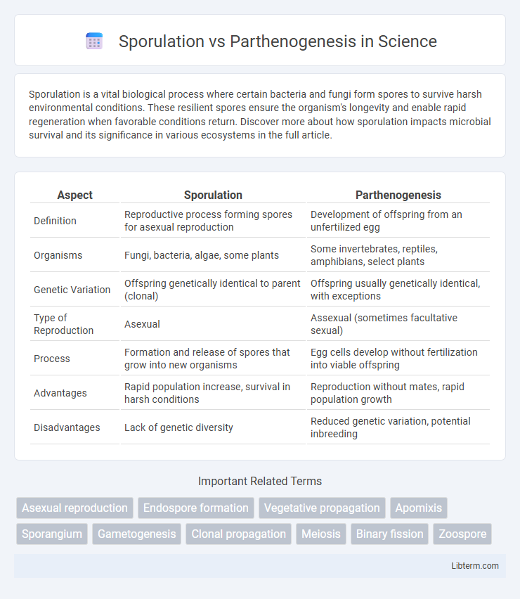 Parthenogenesis vs Sporulation in Science - What is The Difference?