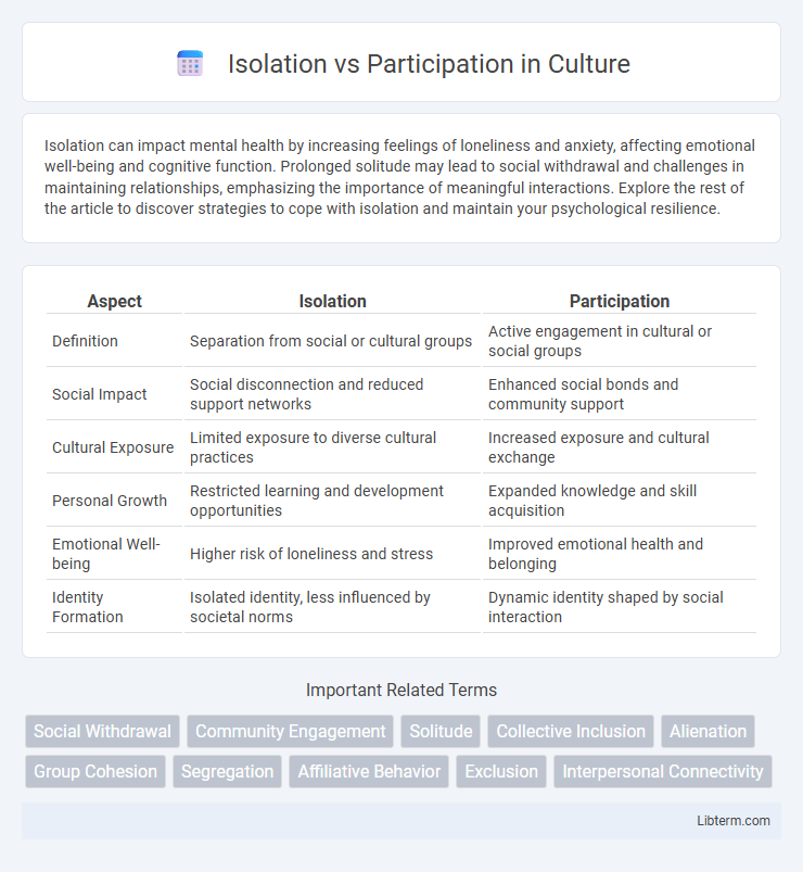 Participation vs Isolation in Culture - What is The Difference?