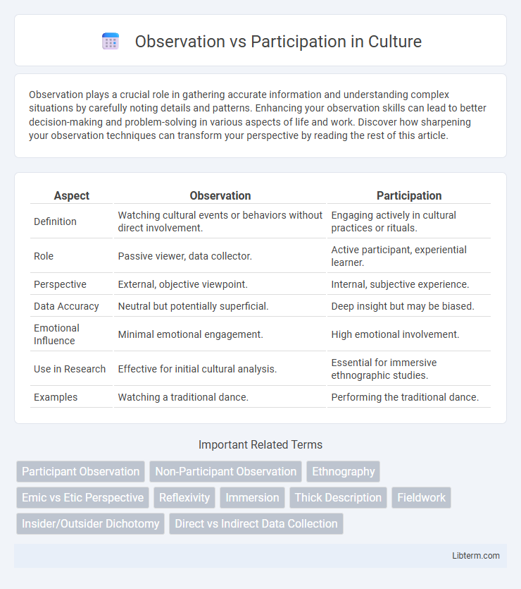 Participation vs Observation in Culture - What is The Difference?