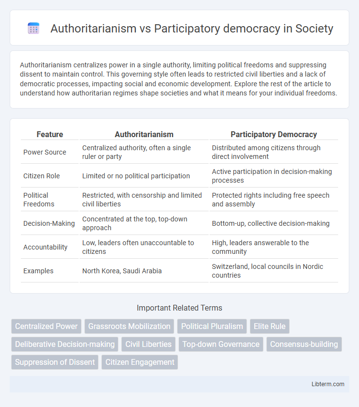 Participatory democracy vs Authoritarianism in Society - What is The Difference?