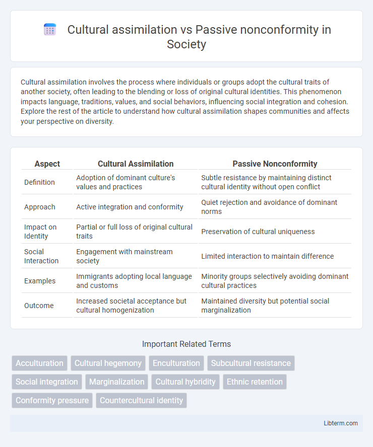 Passive nonconformity vs Cultural assimilation in Society - What is The Difference?