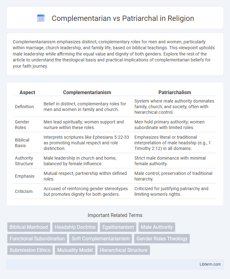Patriarchal vs Complementarian in Religion - What is The Difference?