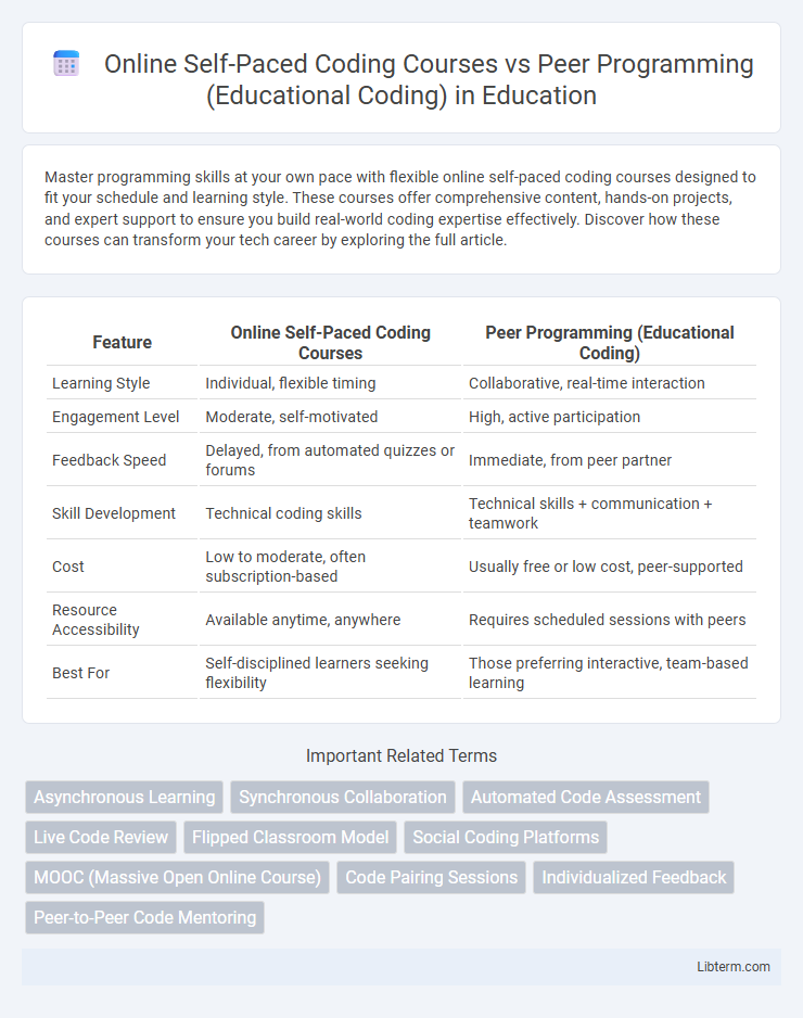 Peer Programming (Educational Coding) vs Online Self-Paced Coding Courses in Education - What is The Difference?