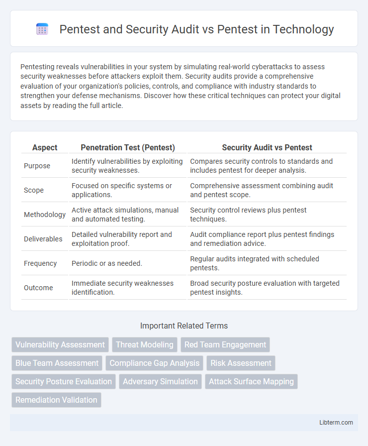 Pentest vs Pentest and Security Audit in Technology - What is The Difference?