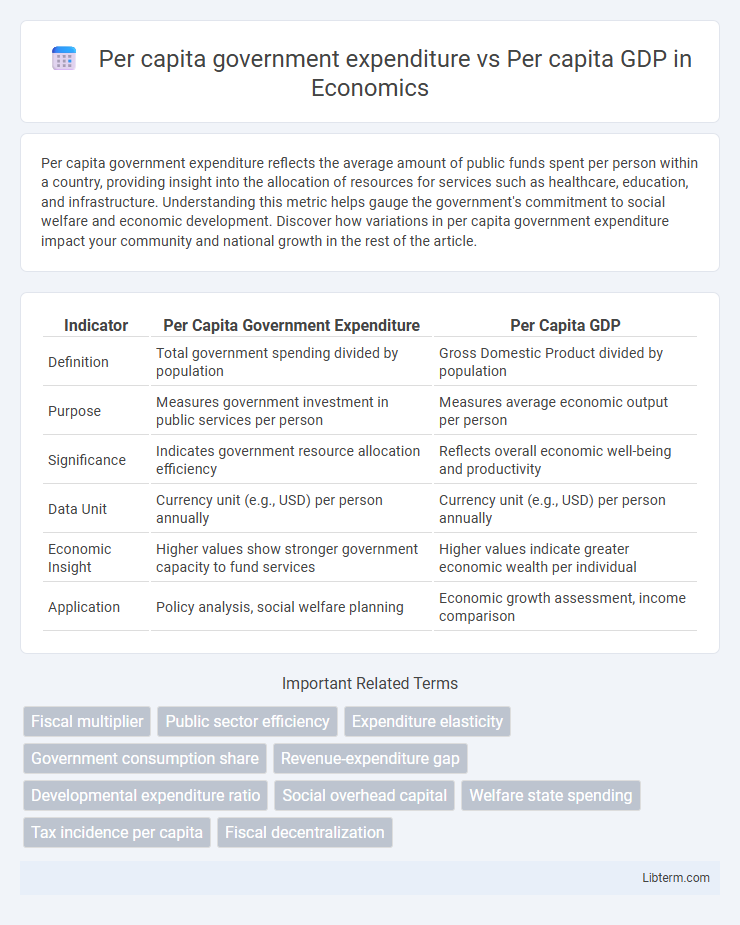 Per capita GDP vs Per capita government expenditure in Economics - What is The Difference?