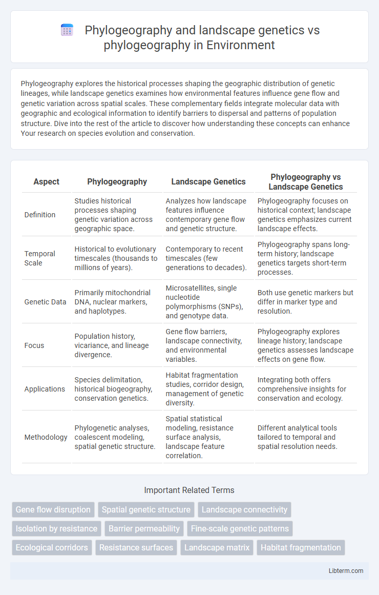 phylogeography vs Phylogeography and landscape genetics in Environment - What is The Difference?