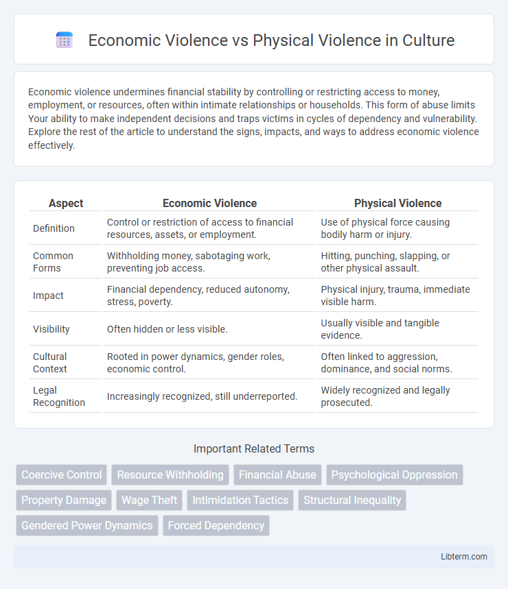 Physical Violence vs Economic Violence in Culture - What is The Difference?