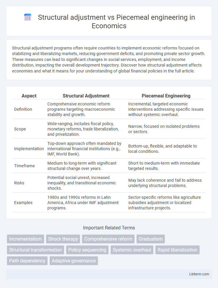 Piecemeal engineering vs Structural adjustment in Economics - What is The Difference?