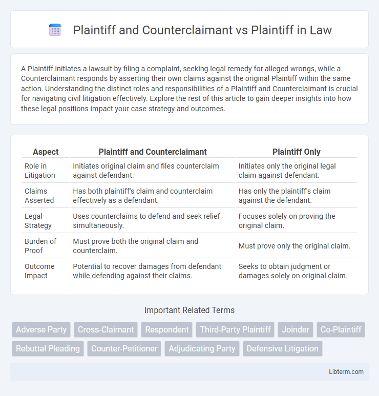 Plaintiff vs Plaintiff and Counterclaimant in Law - What is The Difference?