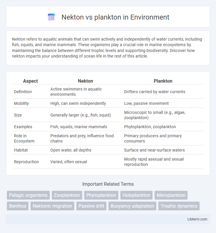 plankton vs Nekton in Environment - What is The Difference?