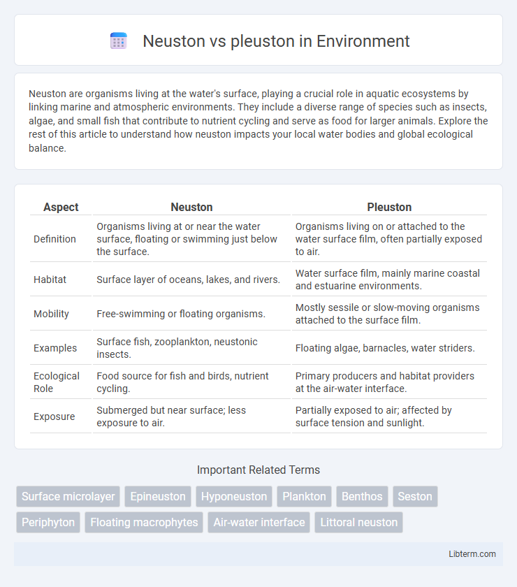 pleuston vs Neuston in Environment - What is The Difference?