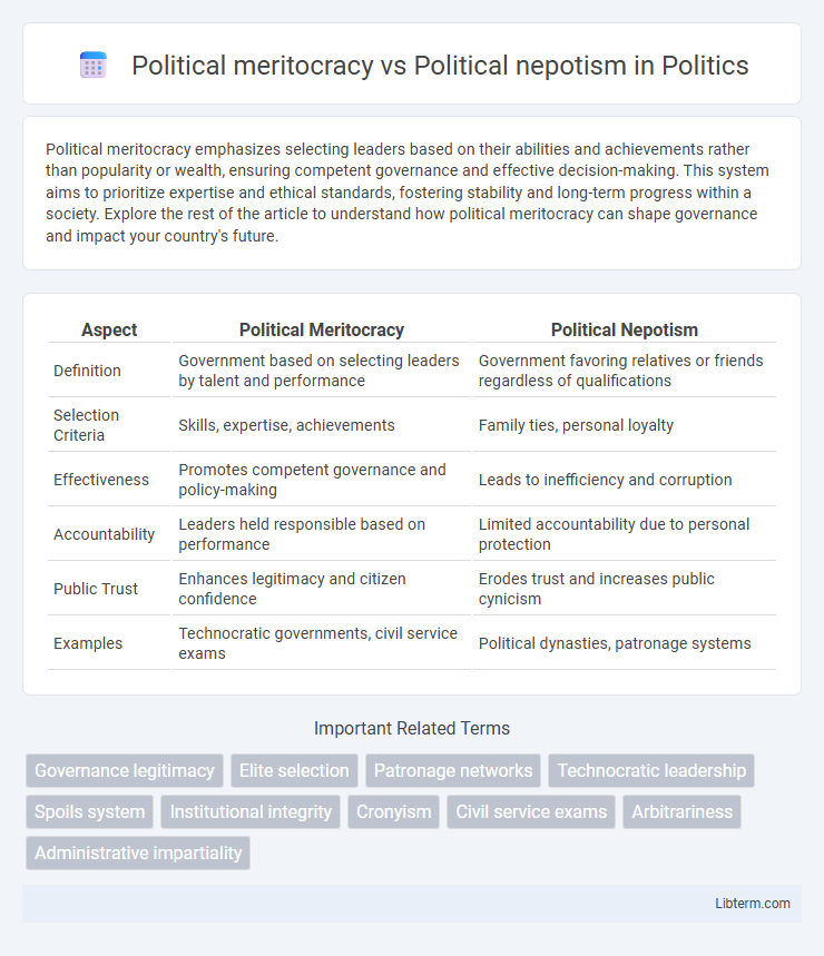 Political nepotism vs Political meritocracy in Politics - What is The Difference?