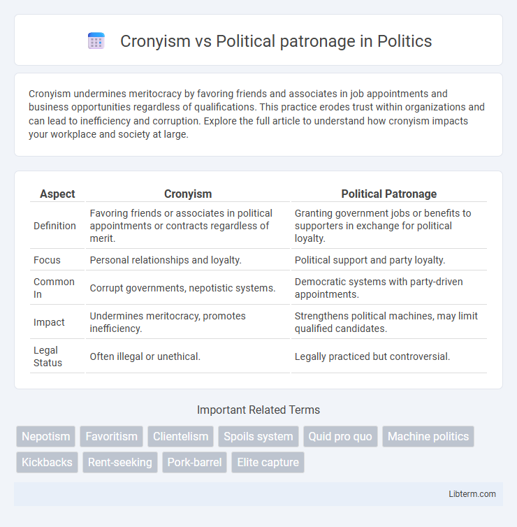 Political patronage vs Cronyism in Politics - What is The Difference?