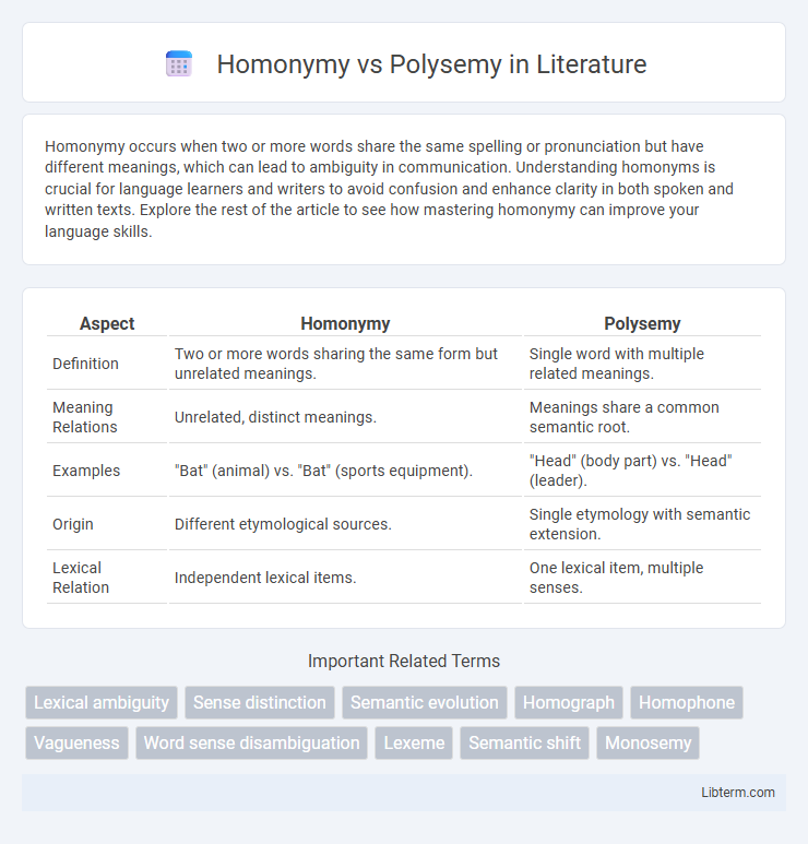 Polysemy vs Homonymy in Literature - What is The Difference?