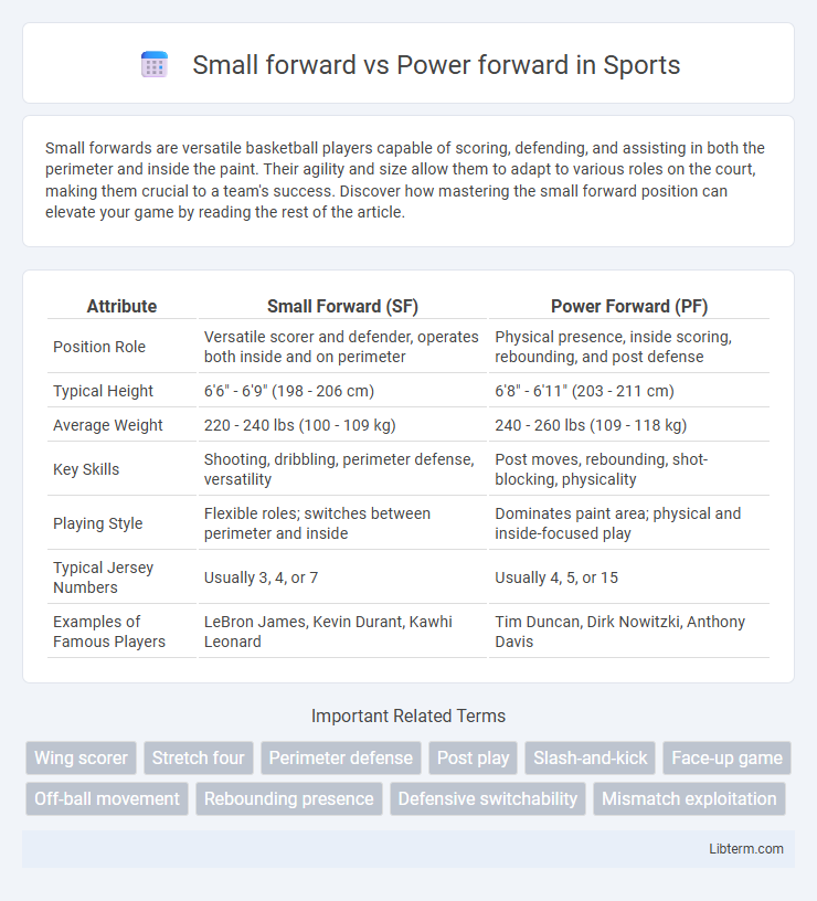 Power forward vs Small forward in Sports - What is The Difference?