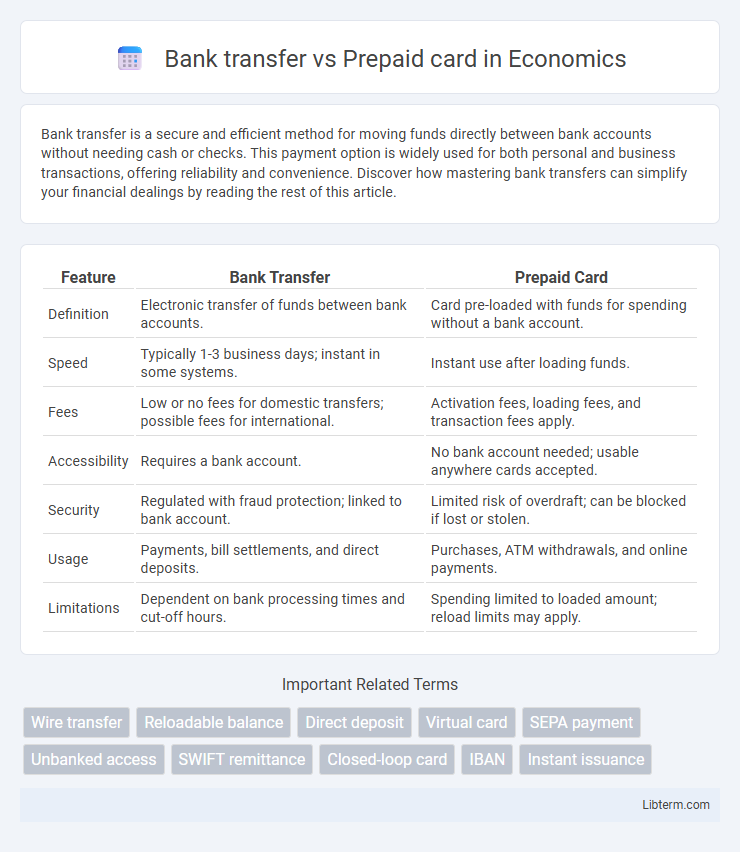 Prepaid card vs Bank transfer in Economics - What is The Difference?