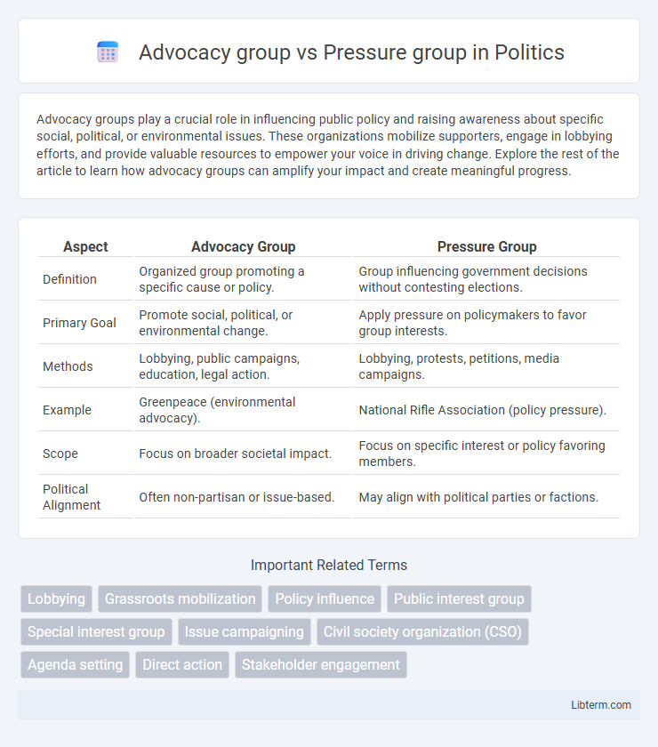 Pressure group vs Advocacy group in Politics - What is The Difference?
