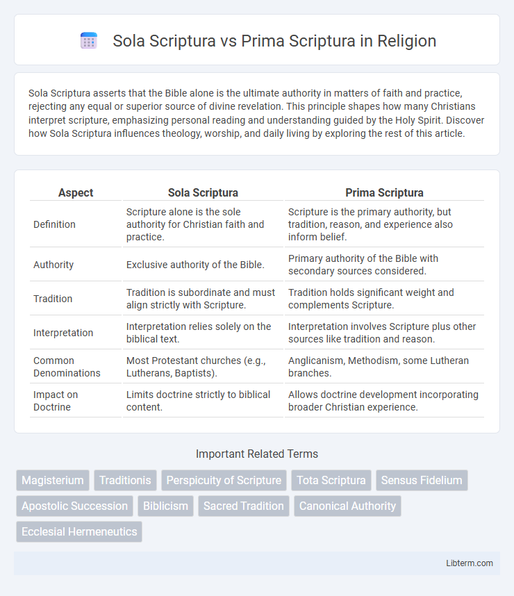Prima Scriptura vs Sola Scriptura in Religion - What is The Difference?