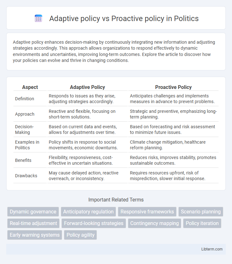 Proactive policy vs Adaptive policy in Politics - What is The Difference?