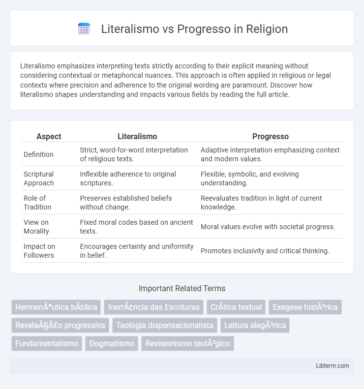 Progresso vs Literalismo in Religion - What is The Difference?