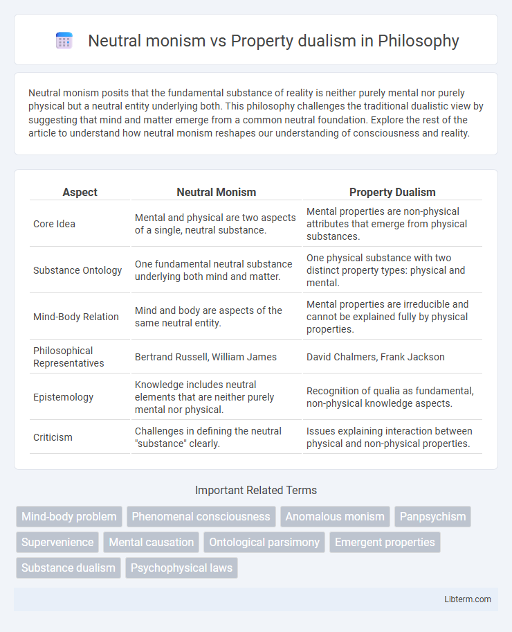 Property dualism vs Neutral monism in Philosophy - What is The Difference?