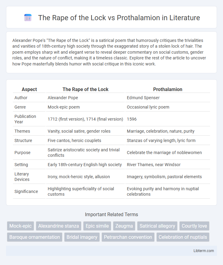 Prothalamion vs The Rape of the Lock in Literature - What is The Difference?