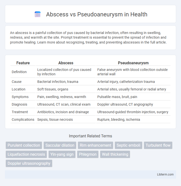 Pseudoaneurysm vs Abscess in Health - What is The Difference?