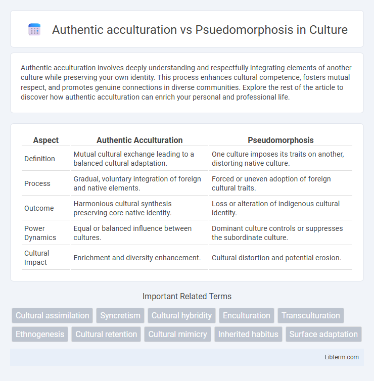 Psuedomorphosis vs Authentic acculturation in Culture - What is The Difference?