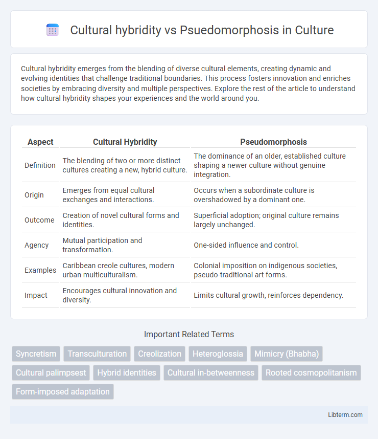 Psuedomorphosis vs Cultural hybridity in Culture - What is The Difference?
